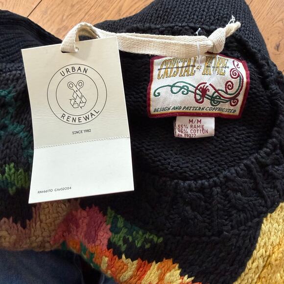 Vintage Crystal Kobe Halloween Fall Cat Sweater SZ M Deadstock READ - Picture 5 of 5